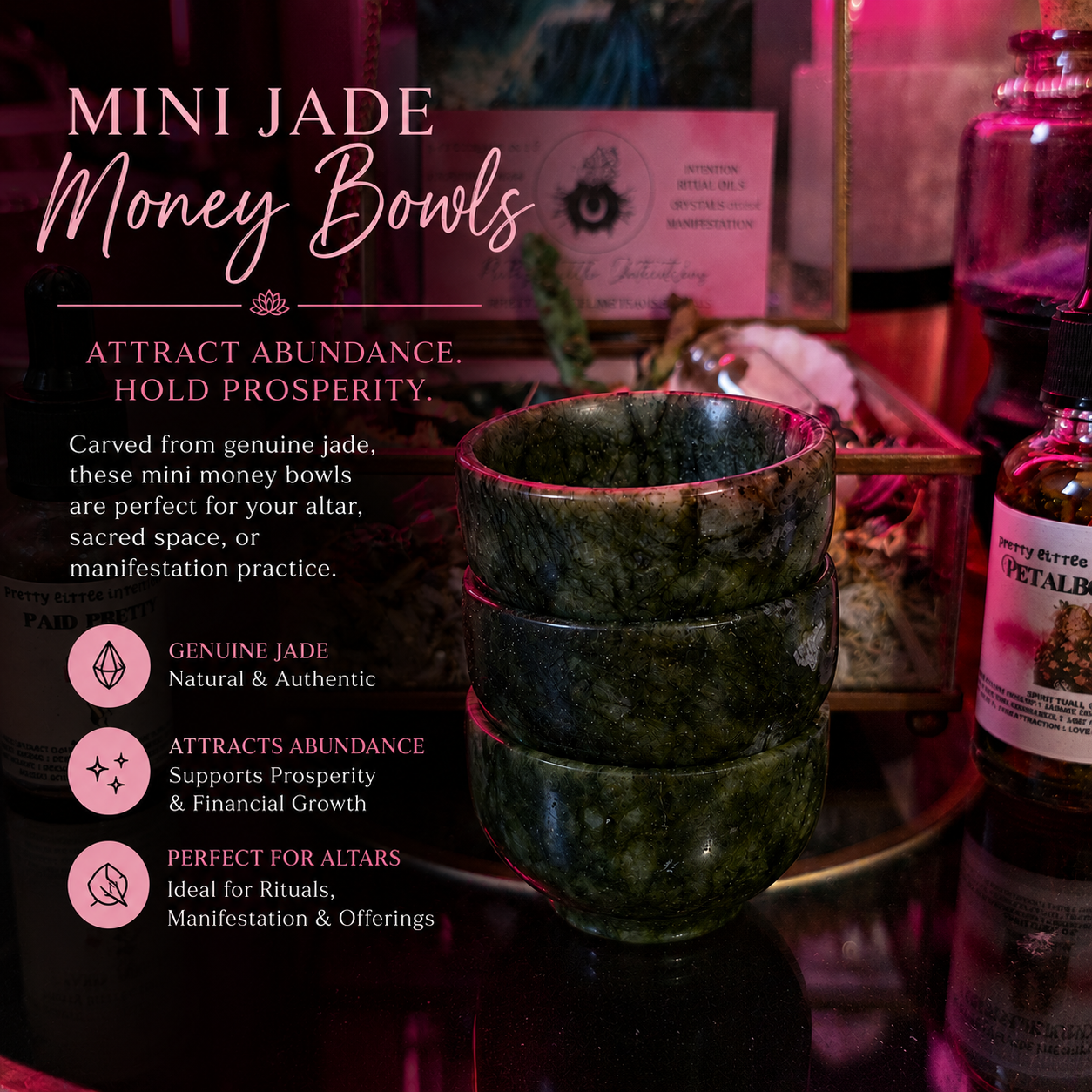 Spelled Mini Jade Money Bowls